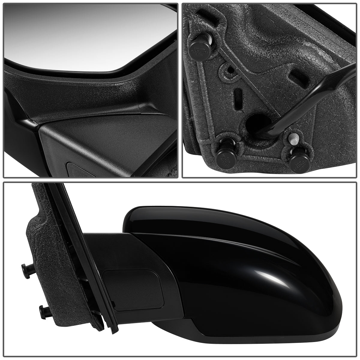 RETROVISOR MIRROR - OEM - 13-16 DODGE DART - POWERED - W/ FOLDING - W/ BLACK MATERIAL - LEFT