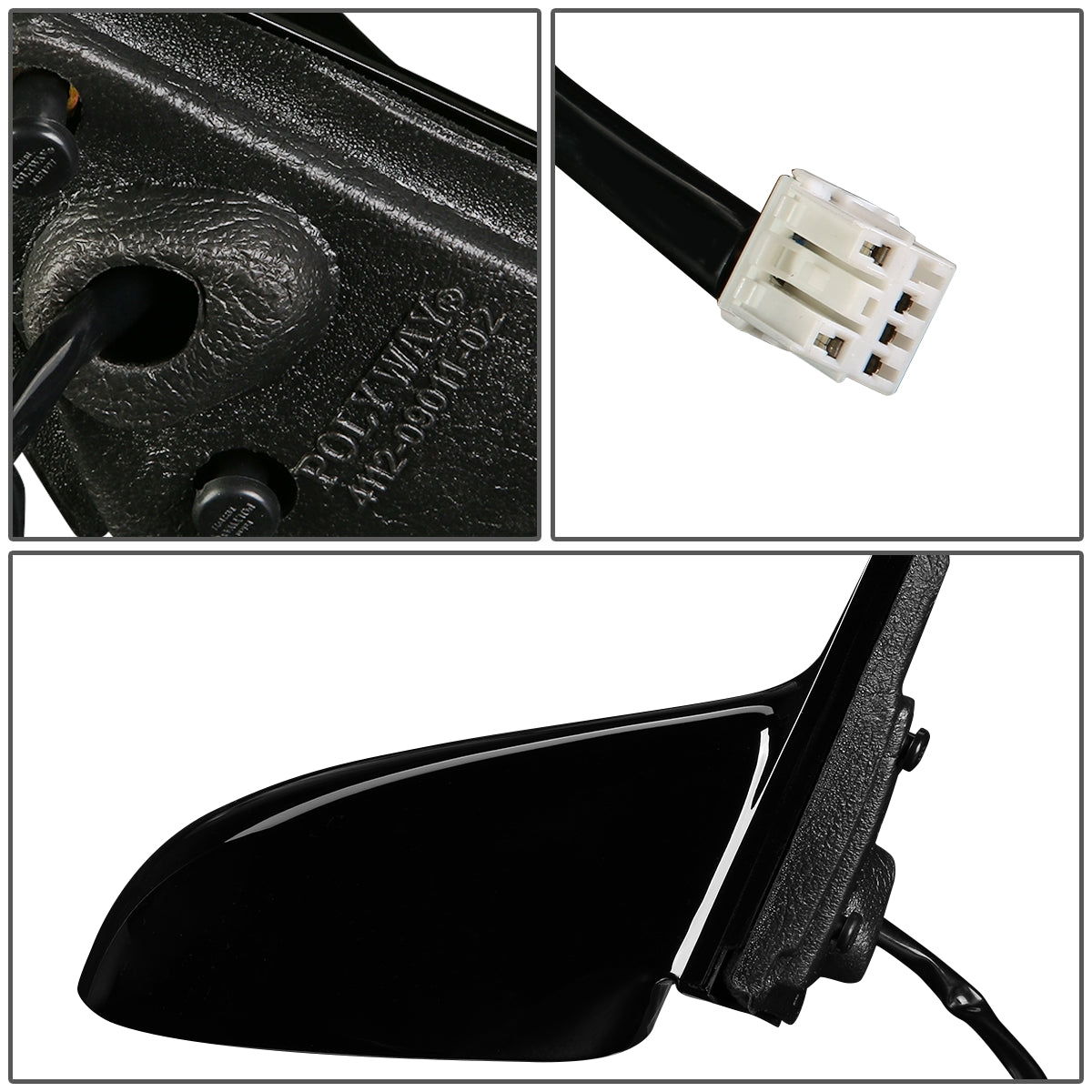 RETROVISOR MIRROR - OEM - 93-97 CHRYSLER CONCORDE / 94-97 CHRYSLER LHS / 93-97 DODGE INTREPID / 93-97 EAGLE VISION - POWERED - HEATED - PAINTABLE - BLACK - RIGHT