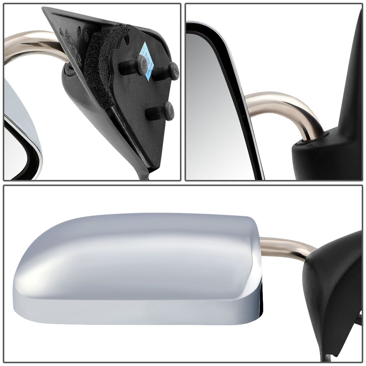 RETROVISOR MIRROR - OEM - 94-97 DODGE RAM 1500, 2500, 3500 - MANUAL - CHROME - RIGHT