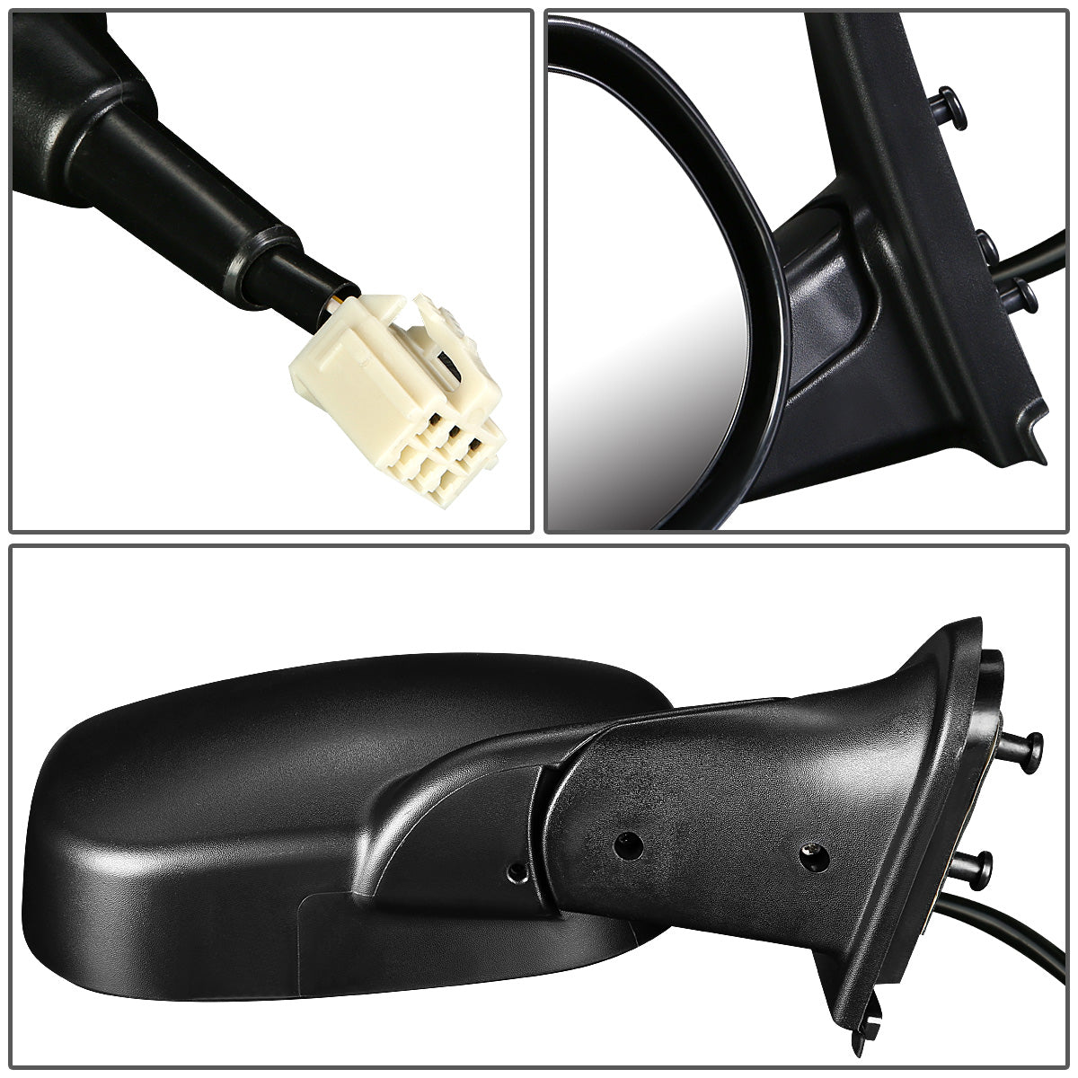 RETROVISOR MIRROR - OEM - 98 DODGE B1500, B2500, B3500 / 99-03 DODGE RAM 1500, 2500, 3500 VAN - POWERED - TEXTURED - BLACK - RIGHT