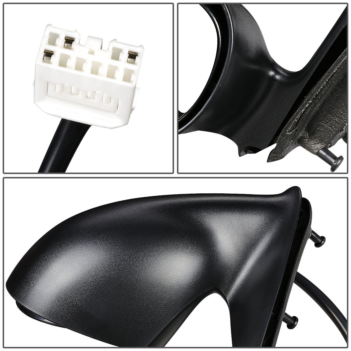 RETROVISOR MIRROR - OEM - 01-03 CHRYSLER PT CRUISER - POWERED - PAINTABLE - BLACK - RIGHT