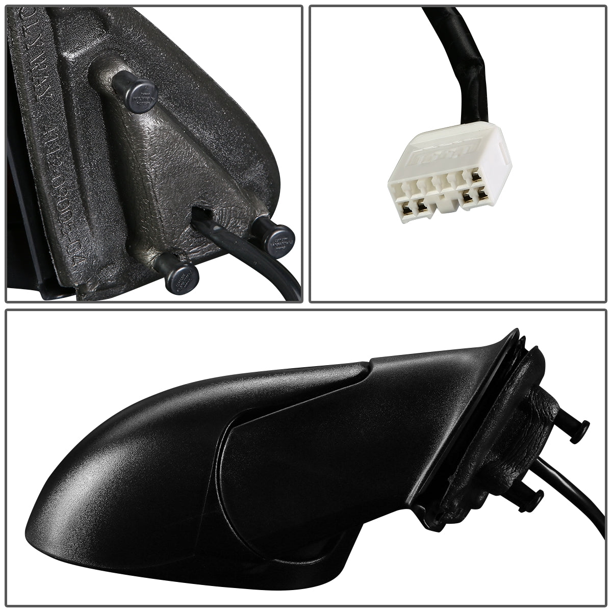 RETROVISOR MIRROR - OEM - 01-03 CHRYSLER PT CRUISER - POWERED - HEATED - TEXTURED - BLACK - RIGHT