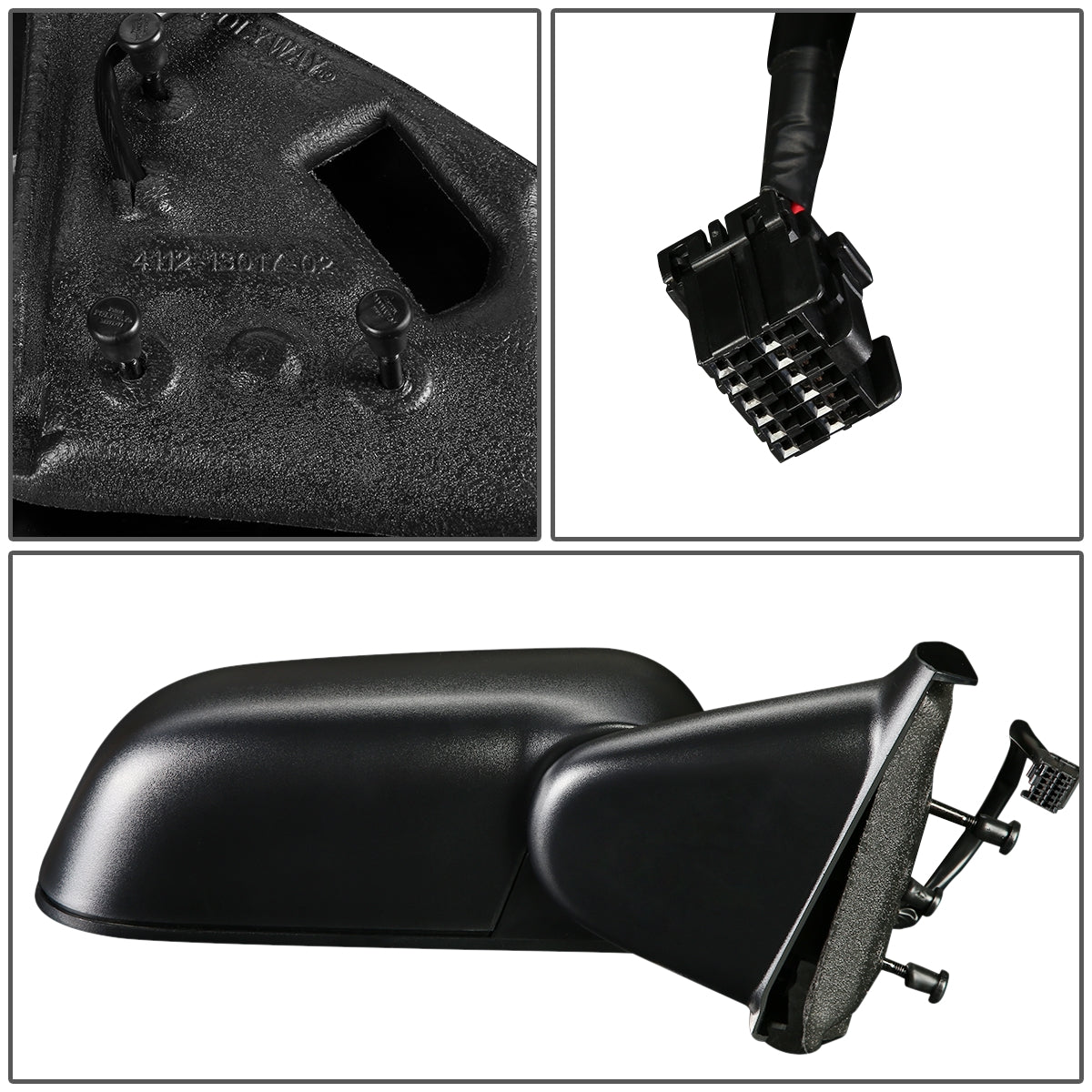 RETROVISOR MIRROR - OEM - 04-09 DODGE DURANGO - POWERED - HEATED - TEXTURED - BLACK - RIGHT