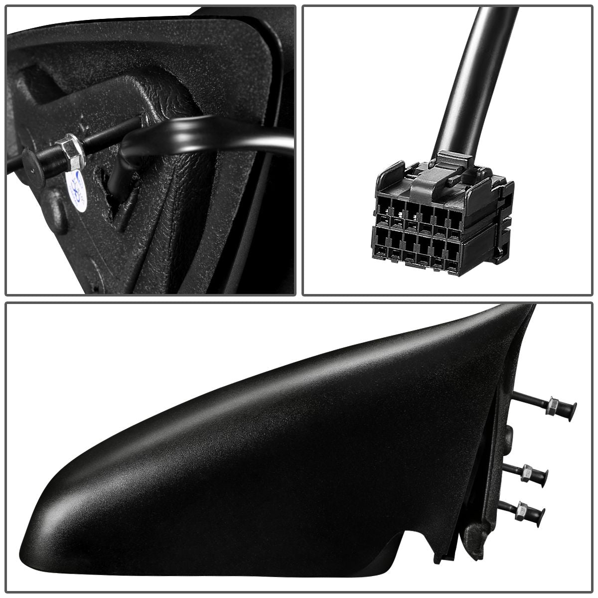 RETROVISOR MIRROR - OEM - 06-09 MITSUBISHI RAIDER / 05-10 DODGE DAKOTA / 2011 RAM DAKOTA - POWERED - TEXTURED - BLACK - RIGHT