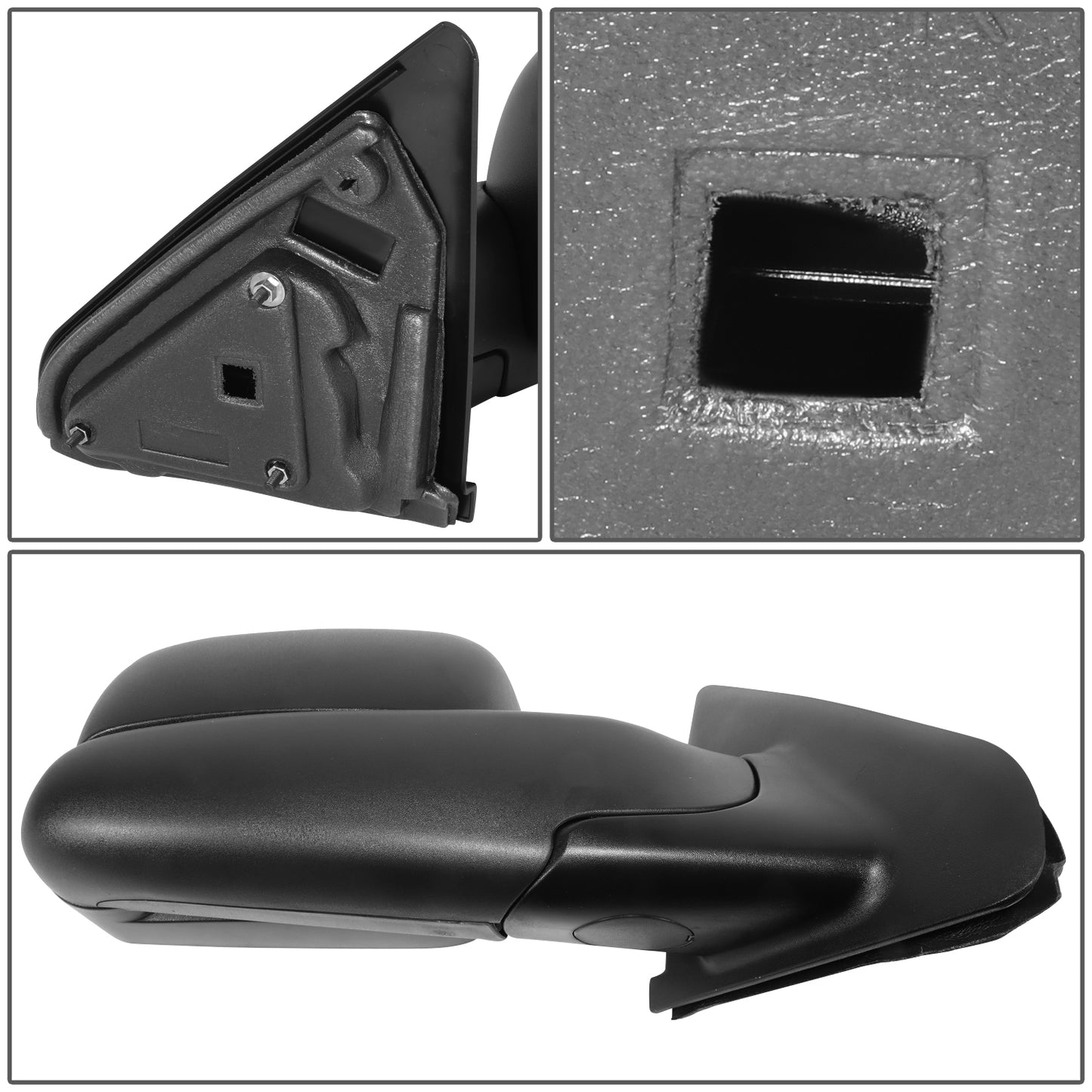 RETROVISOR MIRROR - OE STYLE - DODGE RAM 1500 PICKUP 02-09 - DODGE RAM 2500 PICKUP 02-09 - DODGE RAM 3500 PICKUP 02-09 - PASSENGER SIDE - PAINT TO MATCH - BLACK