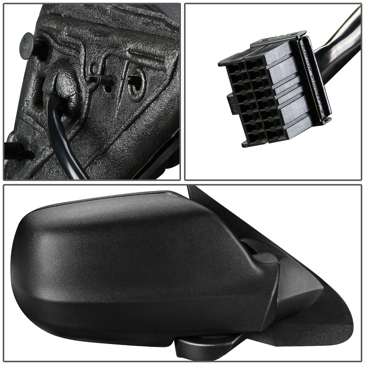 RETROVISOR MIRROR - OEM - 05-10 JEEP GRAND CHEROKEE - POWERED - HEATED - TEXTURED - BLACK - RIGHT