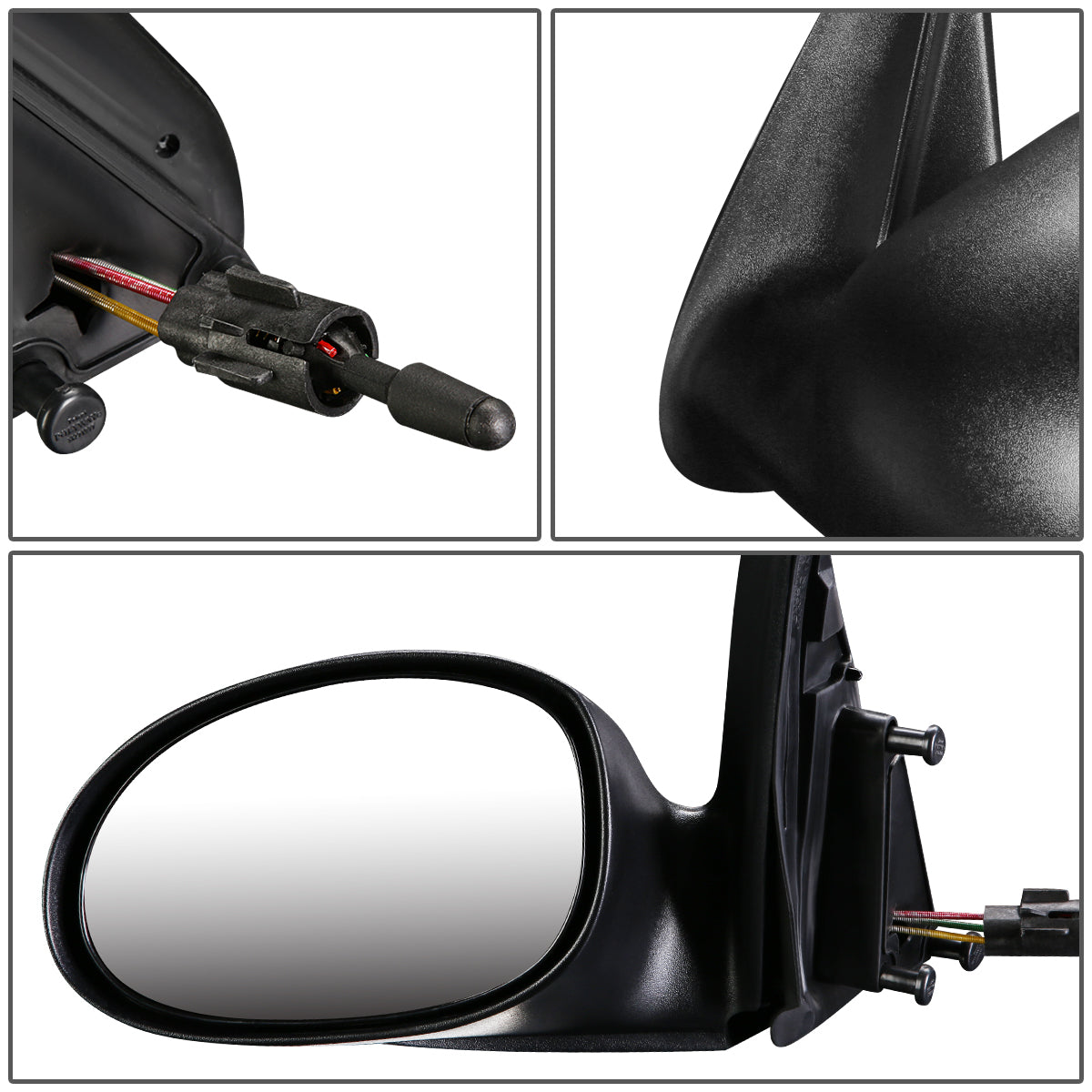 RETROVISOR MIRROR - OEM - 04-09 CHRYSLER PT CRUISER - MANUAL - TEXTURED - BLACK - RIGHT