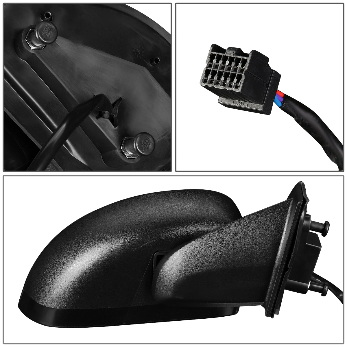 RETROVISOR MIRROR - OEM - 07-10 JEEP COMPASS - POWERED - HEATED - TEXTURED - BLACK - RIGHT