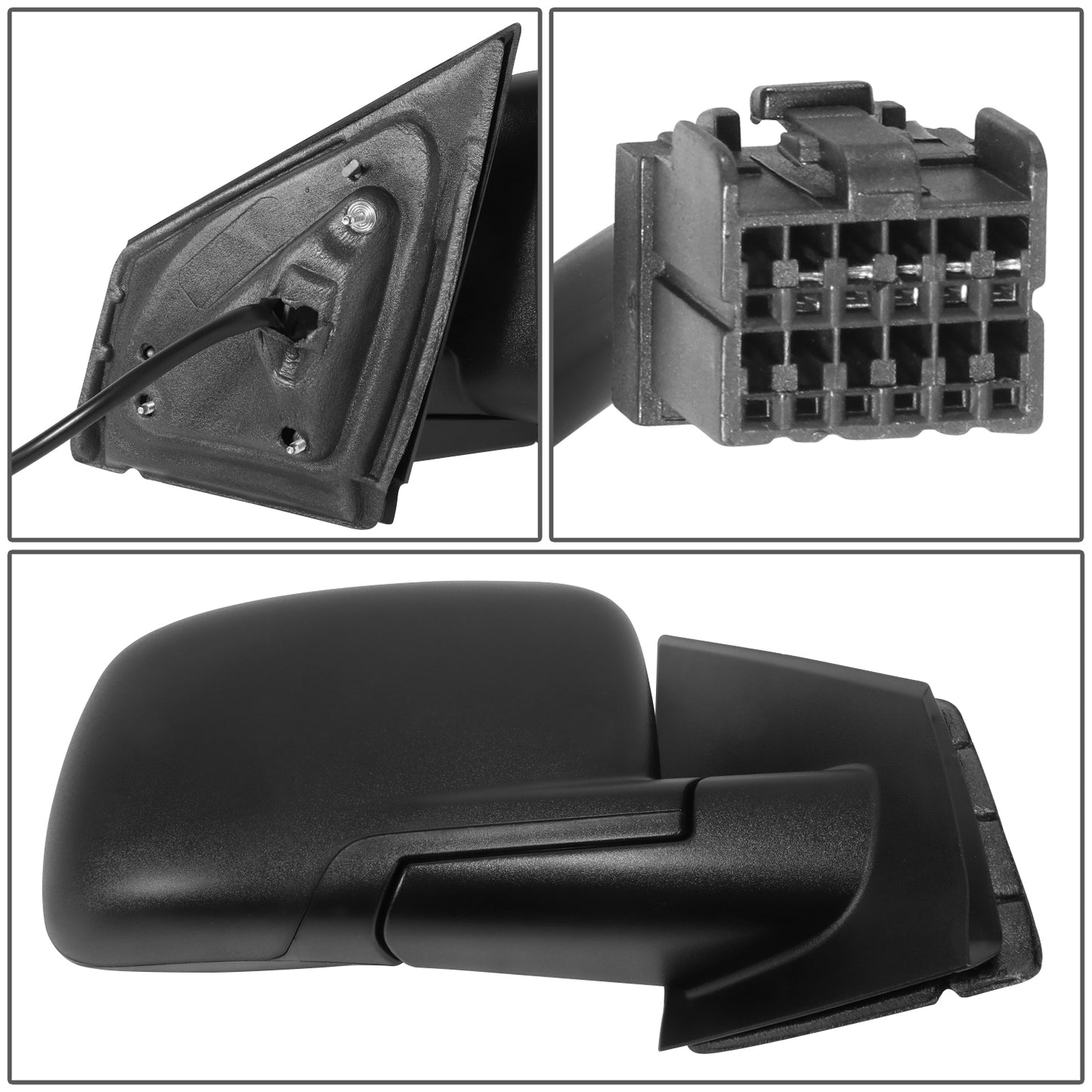 RETROVISOR MIRROR - OE STYLE - DODGE JOURNEY 09-19 - WITH POWER WITH HEATED GLASS - FOR CANADA VALUE PACK SE SE PLUS - PASSENGER SIDE - PAINT TO MATCH - BLACK