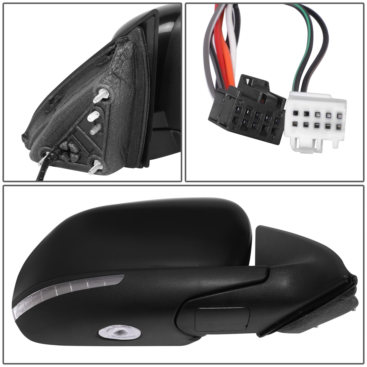 RETROVISOR MIRROR - OE STYLE - JEEP CHEROKEE 14-18 - WITH POWER WITH HEATED GLASS WITH TURN SIGNAL - PASSENGER SIDE - PAINT TO MATCH - BLACK