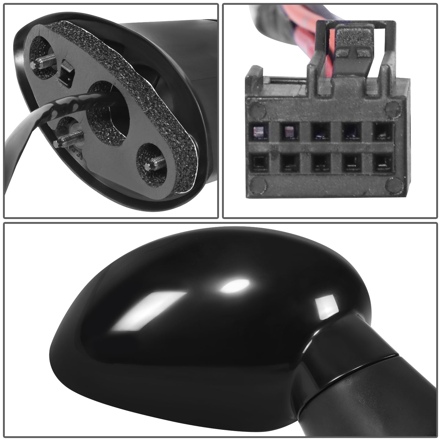 RETROVISOR MIRROR - OE STYLE - DODGE CHALLENGER 2015-2019 - WITH POWER WITH HEATED GLASS - PASSENGER RIGHT SIDE - BLACK