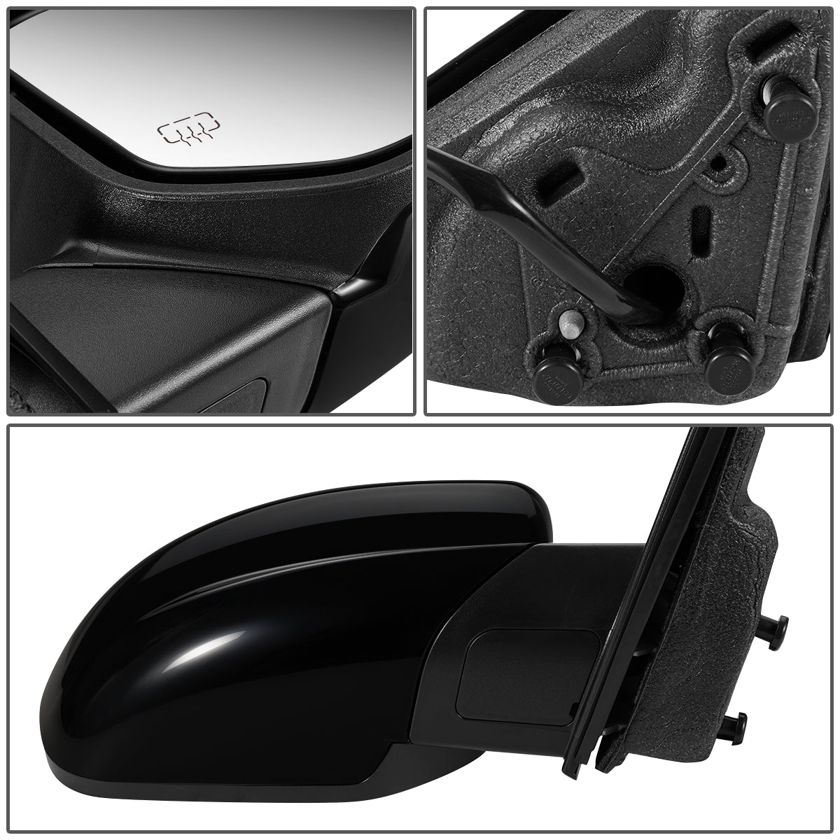 RETROVISOR MIRROR - OEM - 13-16 DODGE DART - POWERED - HEATED - FOLDING - BLACK MATERIAL - RIGHT