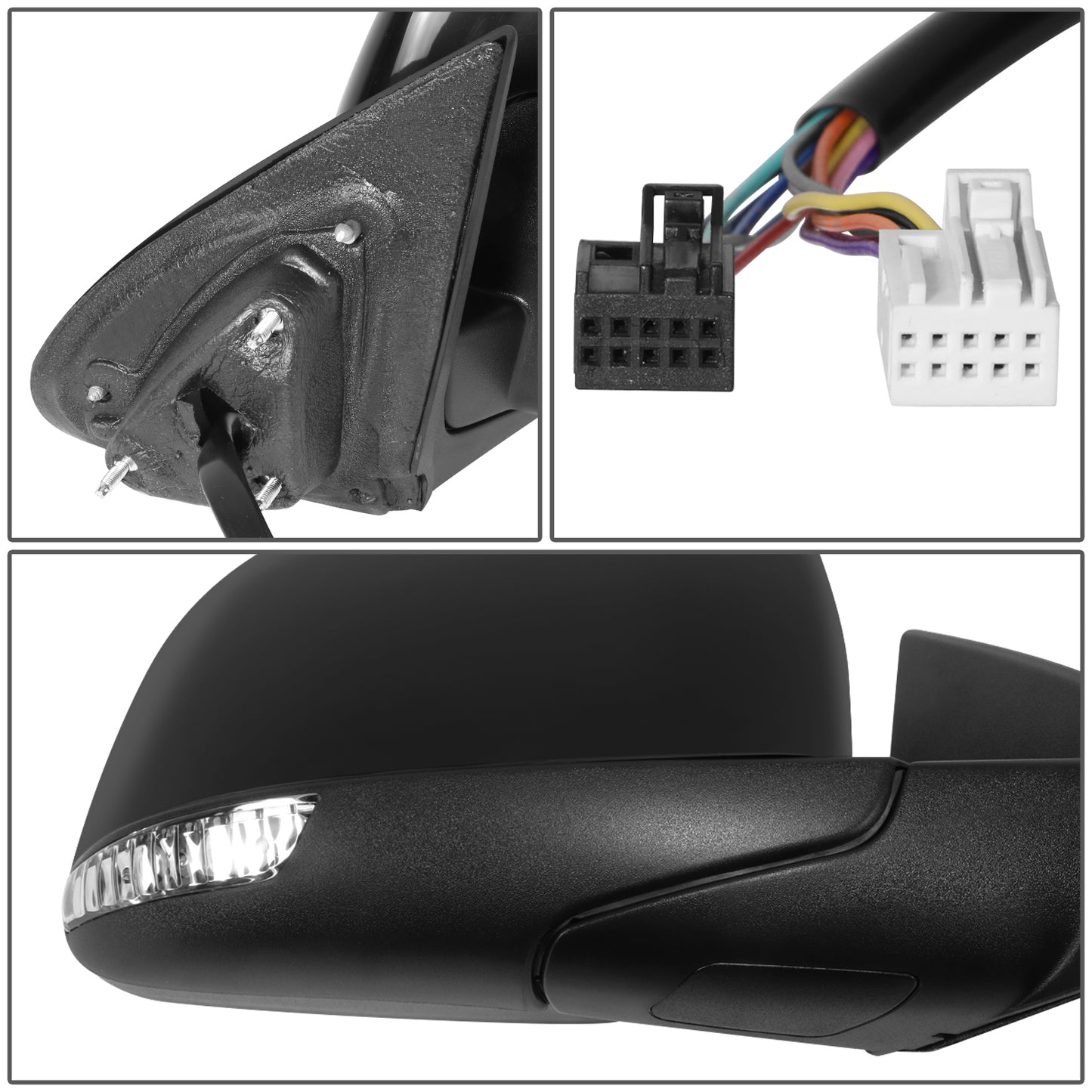 RETROVISOR MIRROR - OE STYLE - DODGE DURANGO 12-22 - WITH BLIND SPOT WITH HEATED GLASS WITH TURN SIGNAL WITH MEMORY - PASSENGER SIDE - PAINT TO MATCH - BLACK