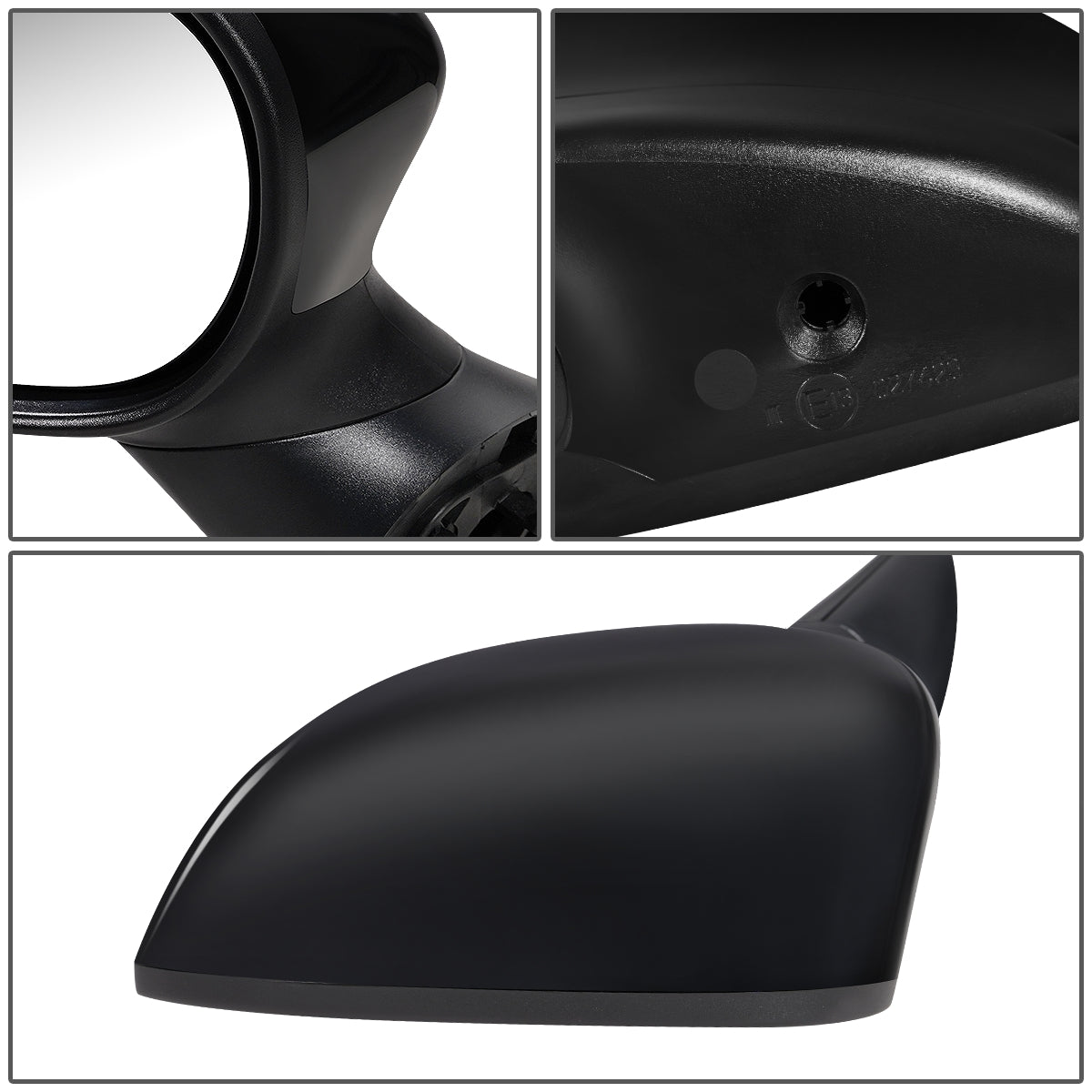 RETROVISOR MIRROR - OEM - 13-15 FIAT 500 - POWERED - HEATED - W/ BLIND LENS - FOLDING - BLACK MATERIAL - LEFT