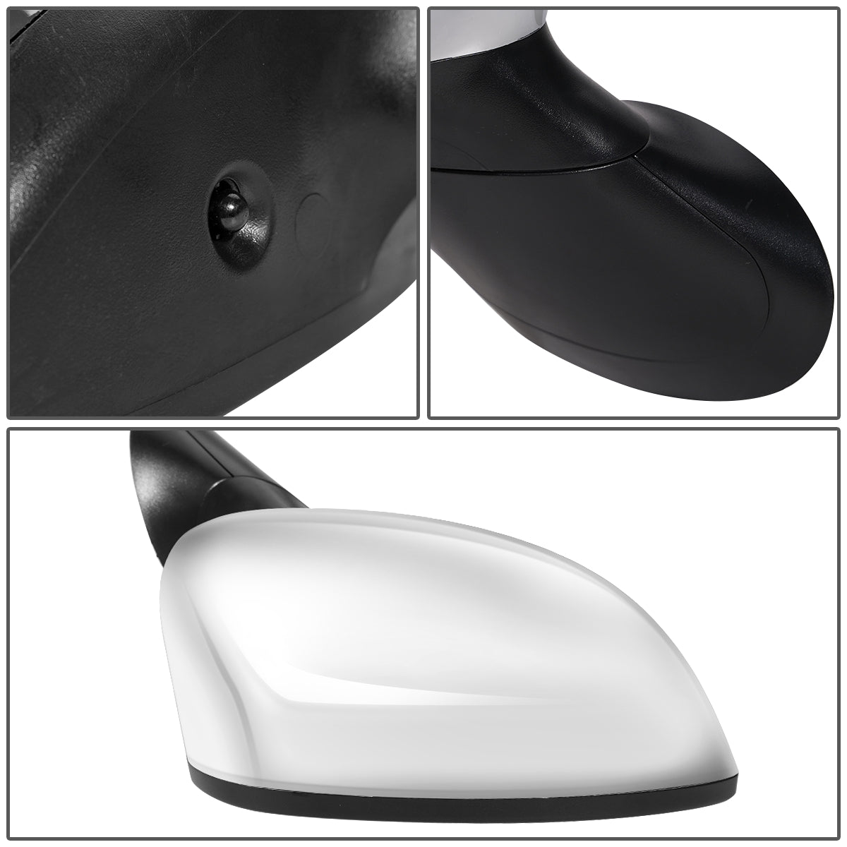 RETROVISOR MIRROR - OEM - 13-15 FIAT 500 - POWERED - HEATED - W/ TEMP SENSOR - FOLDING - W/ CHROME COVER - RIGHT