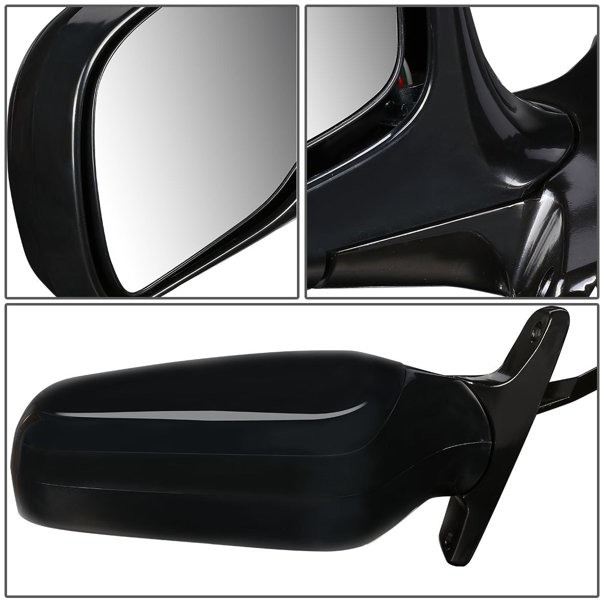 RETROVISOR MIRROR - OEM - 92-96 FORD BRONCO / 92-97 FORD F-150 - POWERED - PAINTABLE - BLACK - LEFT