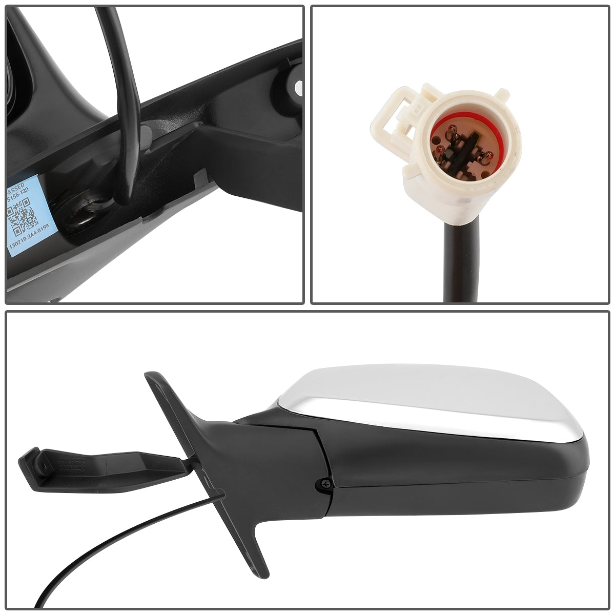 RETROVISOR MIRROR - OEM - 92-96 FORD BRONCO / 96-97 FORD F-100 / 92-97 FORD F-150 / 92-97 FORD F-250 / 92-97 FORD F-350 - POWERED - CHROME - LEFT