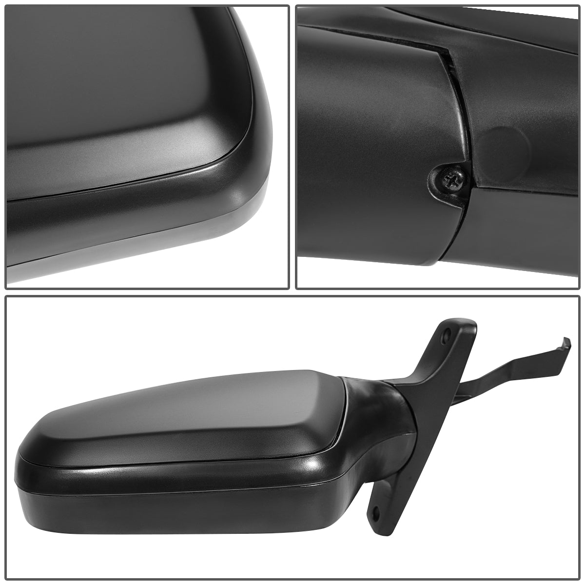 RETROVISOR MIRROR - OEM - 92-96 FORD F-150 - MANUAL - FOLDING - BLACK COVER - LEFT