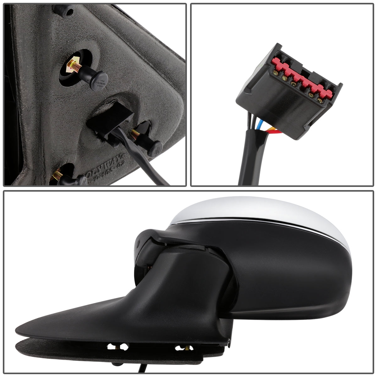 RETROVISOR MIRROR - OEM - 97-02 FORD EXPEDITION - POWERED - HEATED - CHROME - LEFT