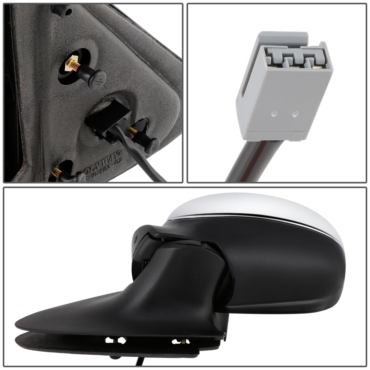 RETROVISOR MIRROR - OEM - 1997 FORD EXPEDITION - POWERED - CHROME - LEFT