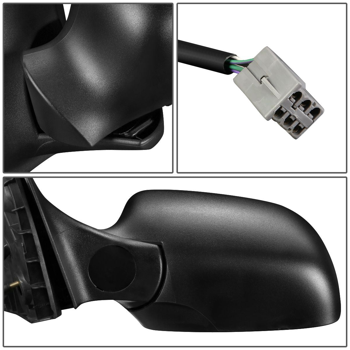 RETROVISOR MIRROR - OEM - 95-98 FORD WINDSTAR - POWERED - HEATED - TEXTURED - BLACK - LEFT