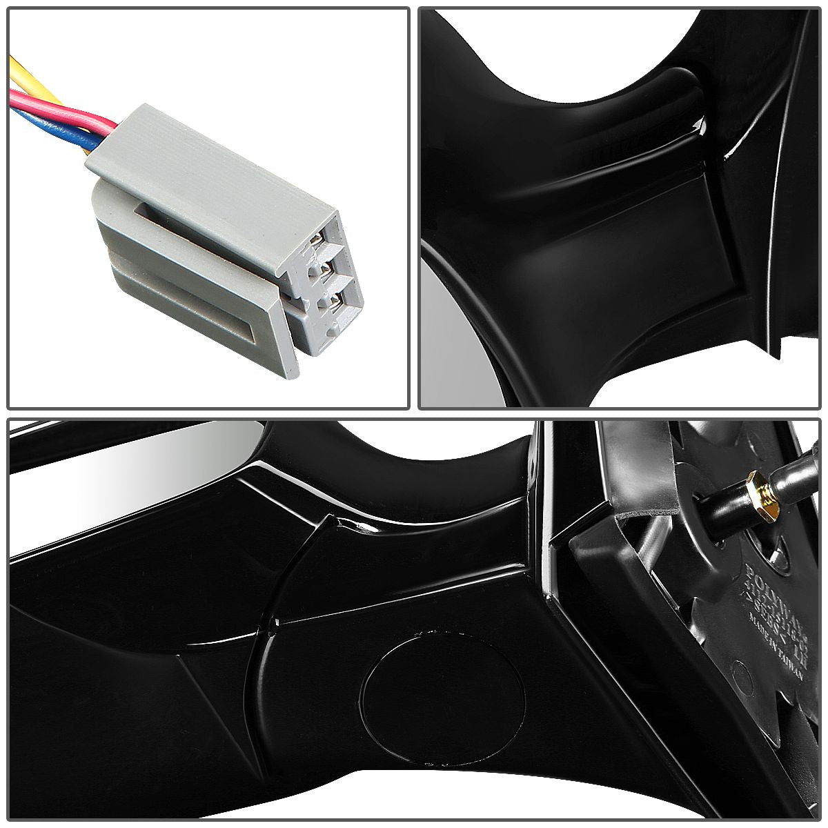 RETROVISOR MIRROR - OEM - 95-98 FORD WINDSTAR - POWERED - PAINTABLE - BLACK - LEFT