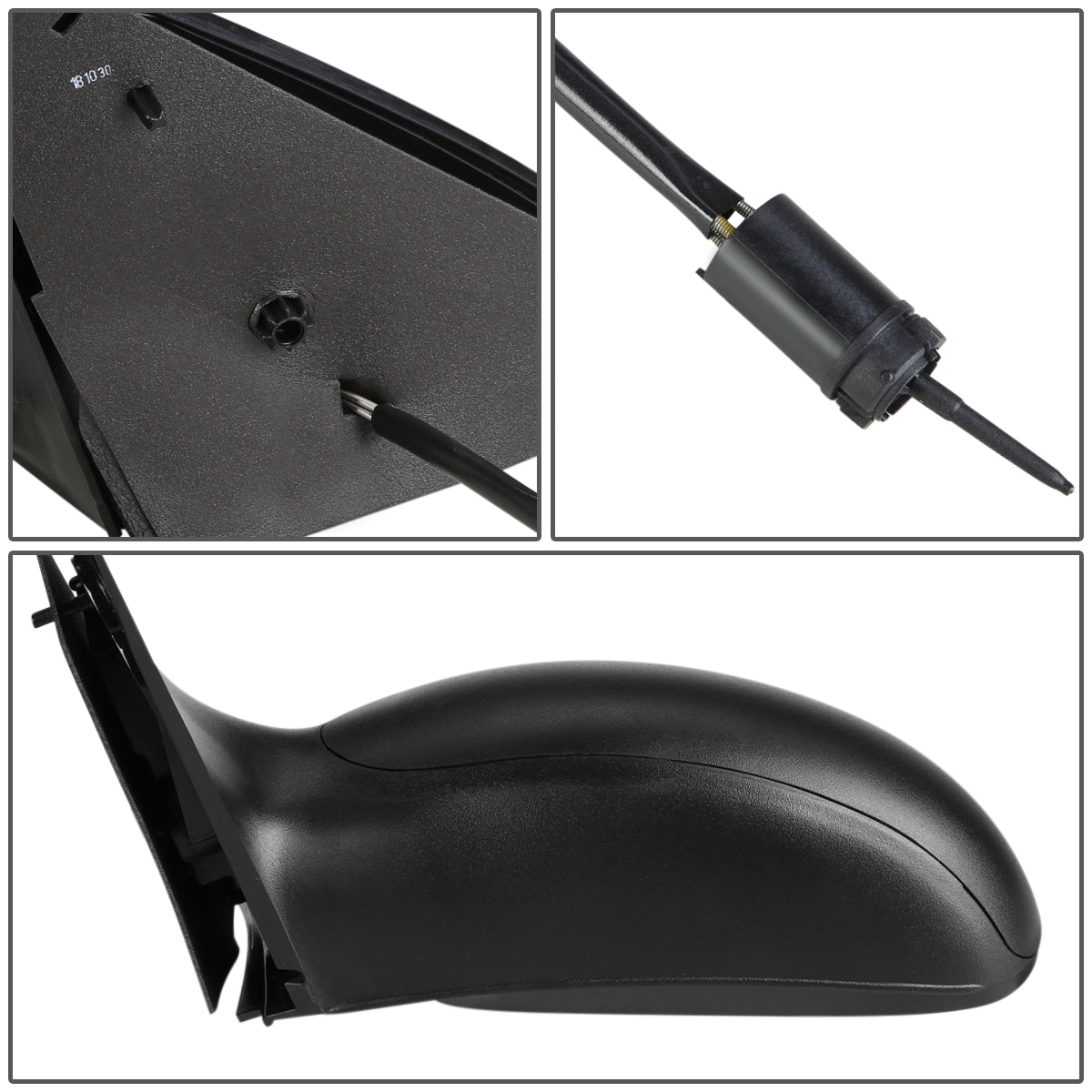 RETROVISOR MIRROR - OEM - 00-02 FORD FOCUS - MANUAL - TEXTURED - BLACK - LEFT