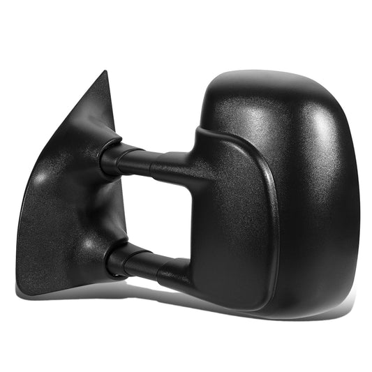 RETROVISOR MIRROR - OEM - 99-04 FORD F-350 / 00-05 FORD EXCURSION - MANUAL - FOLDING - W/ DUAL GLASS - W/ TOWING PACKAGE - TEXTURED - BLACK