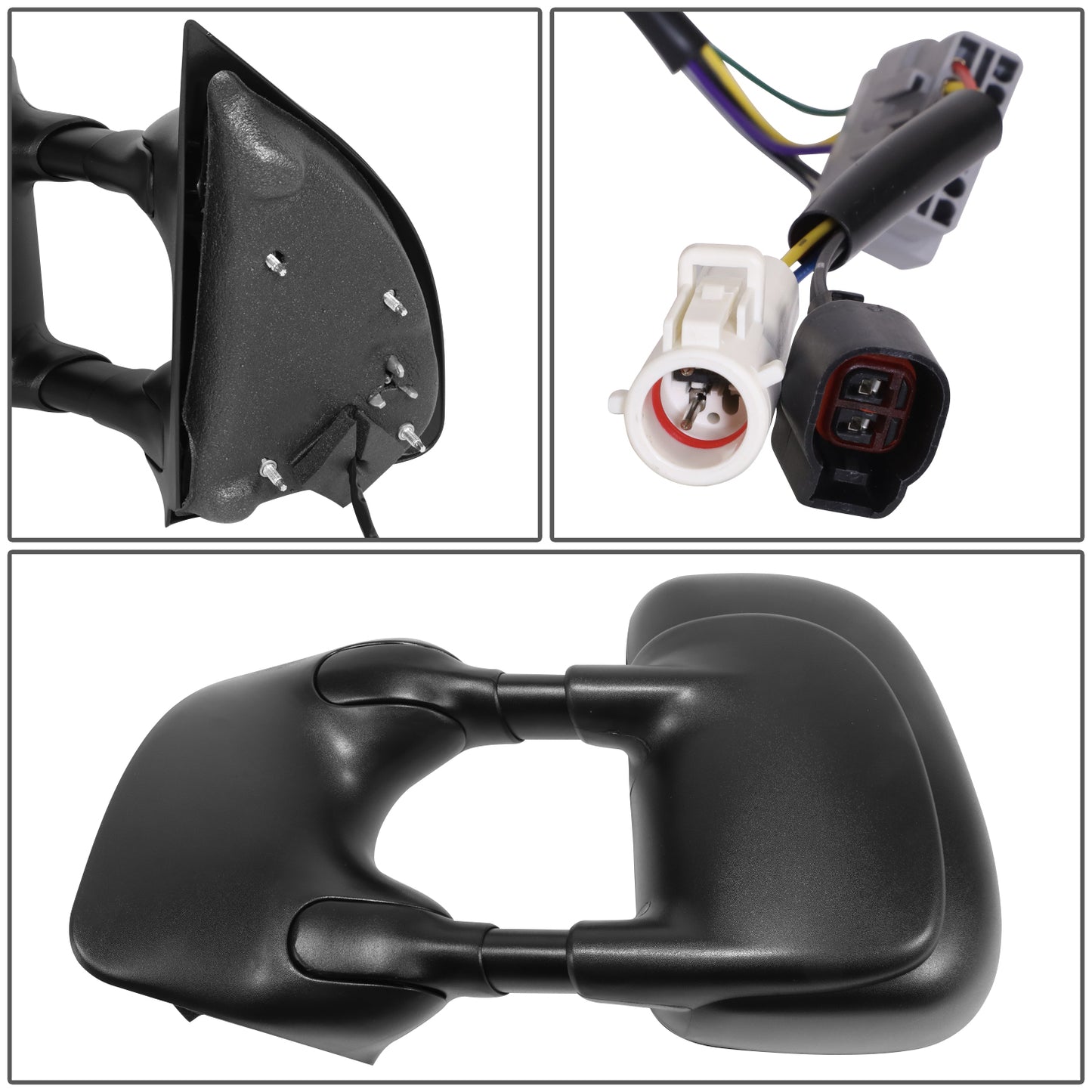 RETROVISOR MIRROR - OE STYLE - FORD EXCURSION 00-05 - WITH POWER WITH HEATED DUAL GLASS - DRIVER SIDE - PAINT TO MATCH - BLACK