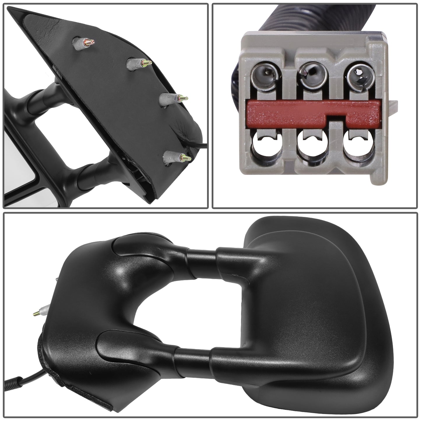 RETROVISOR MIRROR - OE STYLE - FORD E-150 2003-2008 - FORD E-250 2003-2008 - FORD E-350 2003-2008 - FORD E-450 2003-2008 - WITH POWER - DRIVER LEFT SIDE - BLACK