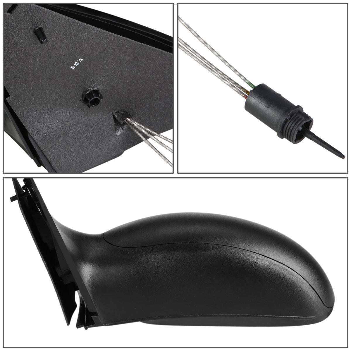 RETROVISOR MIRROR - OEM - 02-07 FORD FOCUS - MANUAL - TEXTURED - BLACK - LEFT