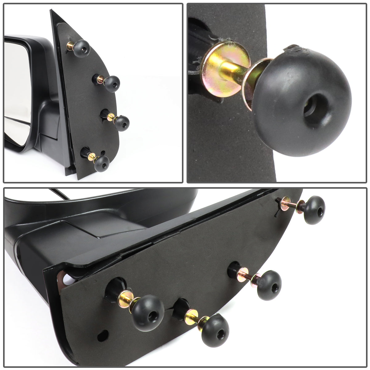 RETROVISOR MIRROR - OEM - 02-07 FORD E-150, E-250, E-350, E-450 / 02-03 FORD E-550 - MANUAL - TEXTURED - BLACK - LEFT