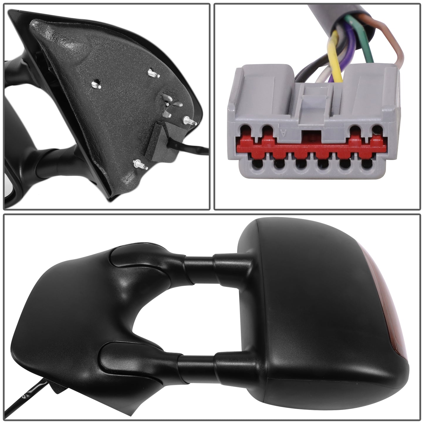 RETROVISOR MIRROR - OE STYLE - FORD EXCURSION 03-05 - FORD F-250 SUPER DUTY 03-07 - FORD F-350 SUPER DUTY 03-07 - FORD F-450 SUPER DUTY 03-07 - FORD F-550 SUPER DUTY 03-07 - WITH POWER WITH HEATED GLASS WITH TURN SIGNAL TEXTURED COVER - DRIVER SIDE -