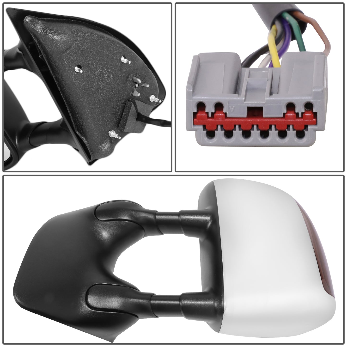 RETROVISOR MIRROR - OE STYLE - FORD EXCURSION 03-05 - FORD F-250 SUPER DUTY 99-07 - FORD F-350 SUPER DUTY 99-07 - FORD F-450 SUPER DUTY 99-07 - FORD F-550 SUPER DUTY 99-07 - WITH POWER WITH HEATED GLASS WITH TURN SIGNAL CHROME COVER - DRIVER SIDE - SMOOTH