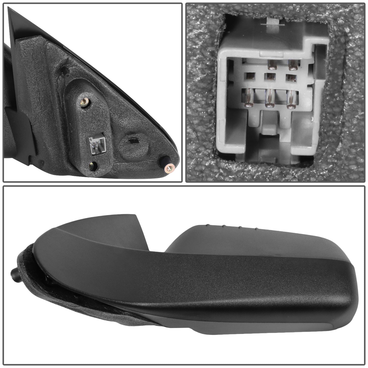 RETROVISOR MIRROR - OE STYLE - FORD FOCUS 08-11 - WITH POWER WITH HEATED GLASS TEXTURE COVER - DRIVER SIDE - PAINT TO MATCH - BLACK