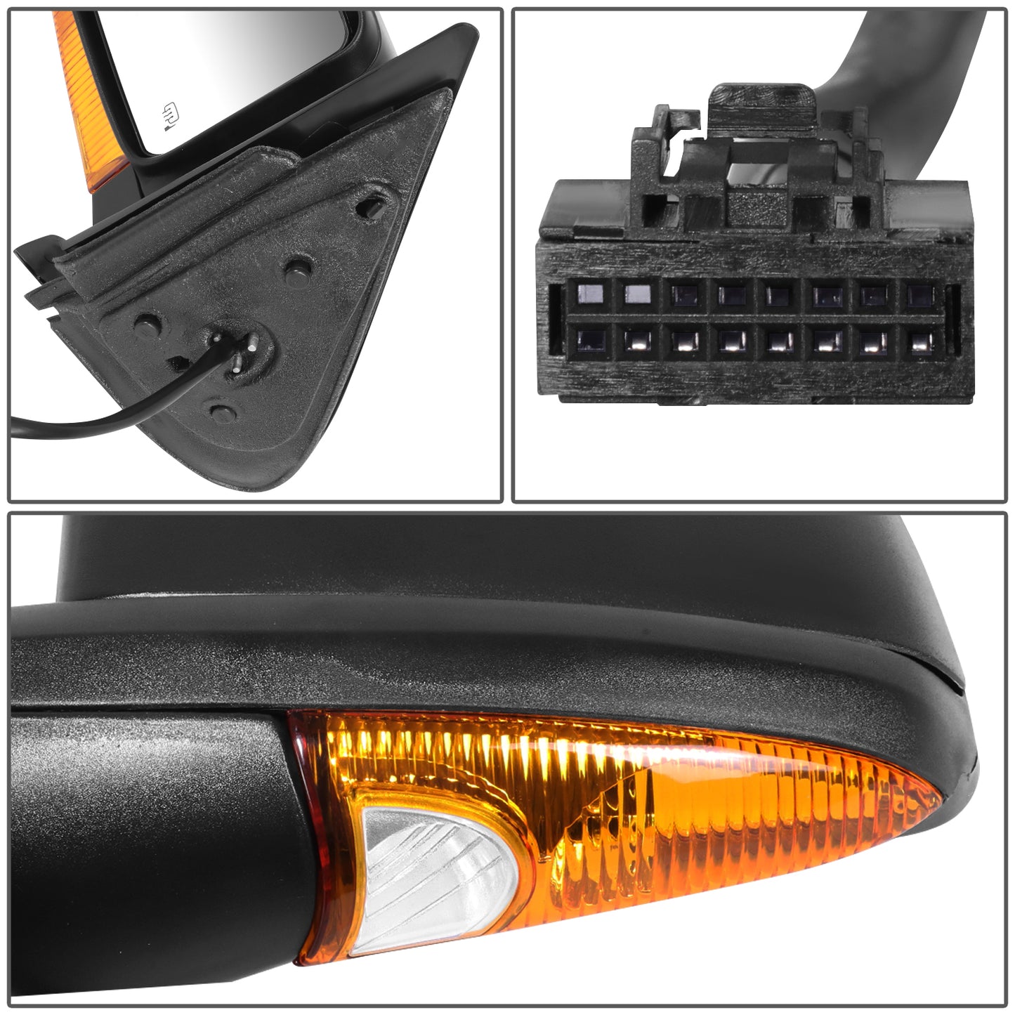 RETROVISOR MIRROR - OE STYLE - FORD EXPEDITION 2003-2004 - WITH POWER WITH HEATED WITH SIGNAL - DRIVER LEFT SIDE - BLACK