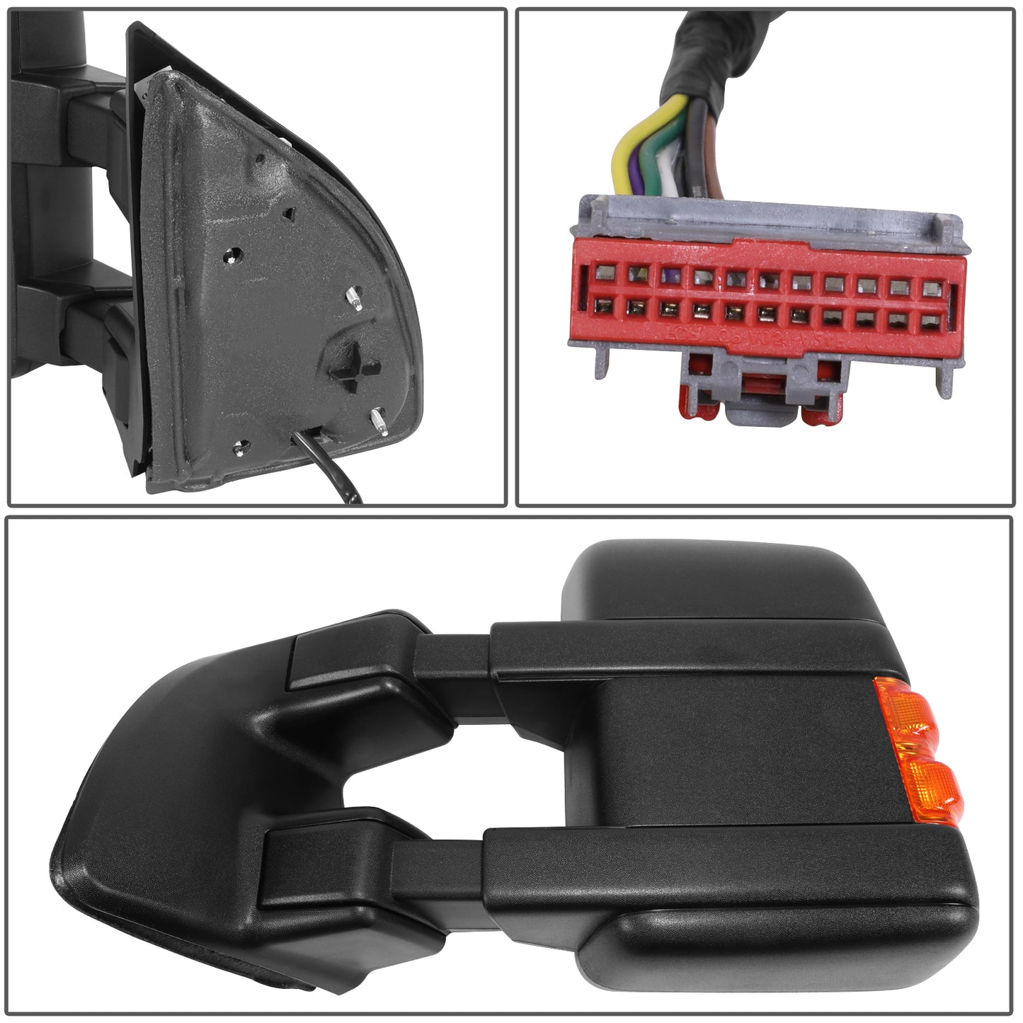 RETROVISOR MIRROR - OE STYLE - FORD F-250 SUPER DUTY 08 - FORD F-350 SUPER DUTY 08 - DUAL MIRROR WITH HEATED WITH POWER WITH SIGNAL - DRIVER SIDE - PAINT TO MATCH - BLACK