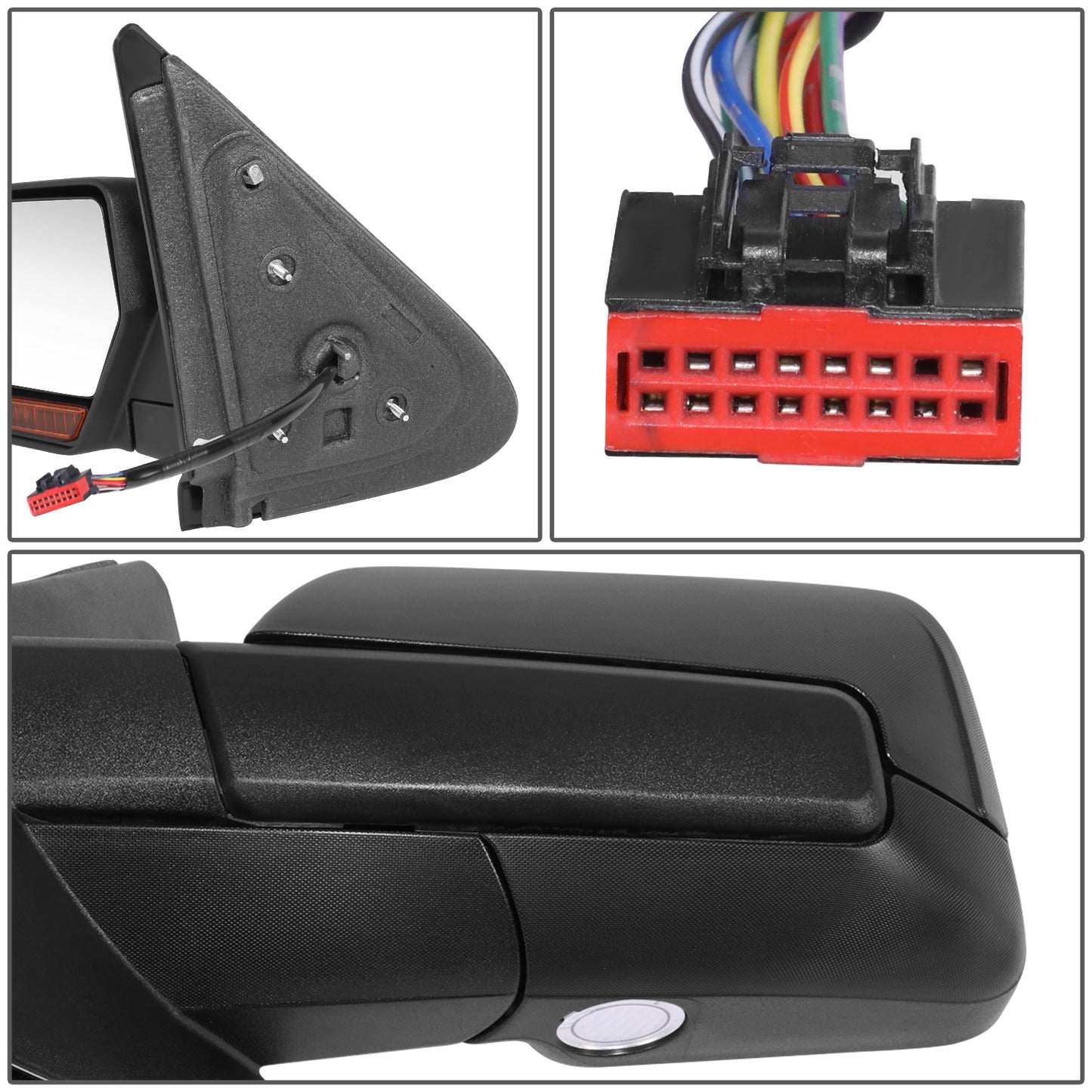 RETROVISOR MIRROR - OE STYLE - FORD EXPEDITION 07-10 - WITH POWER WITH HEATED WITH SIGNAL - DRIVER SIDE - PAINT TO MATCH - BLACK