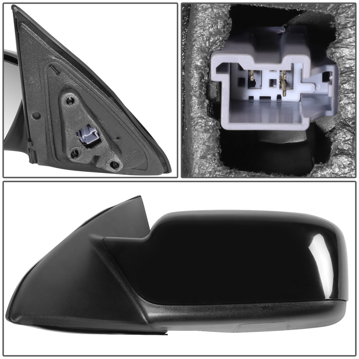 RETROVISOR MIRROR - OE STYLE - FORD FUSION 11-12 - WITH POWER WITH BLIND SPOT MIRROR WITH TEXTURED COVER - DRIVER SIDE - PAINT TO MATCH - BLACK