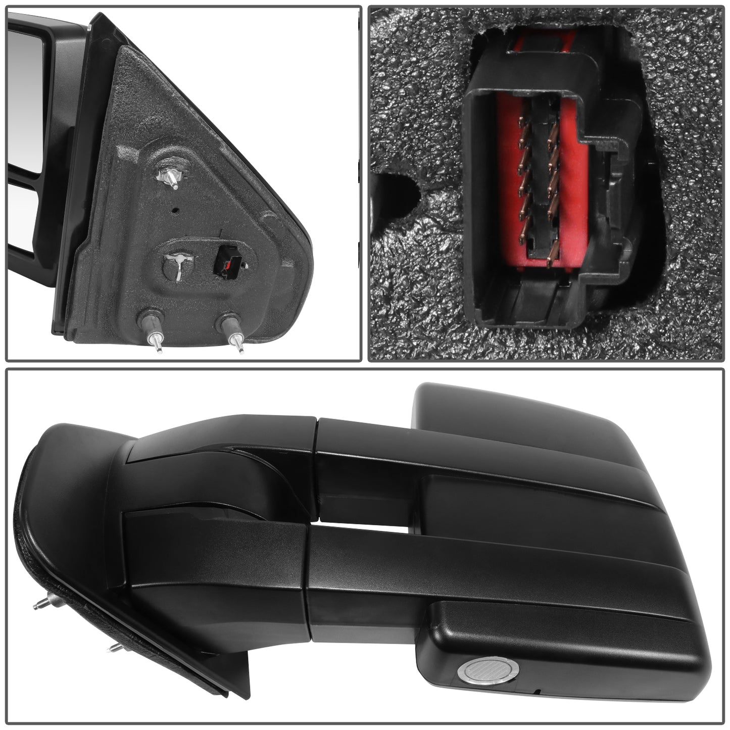 RETROVISOR MIRROR - OE STYLE - FORD F-150 09-14 - WITH POWER DUAL MIRROR WITH HEATED GLASS - DRIVER SIDE - PAINT TO MATCH - BLACK