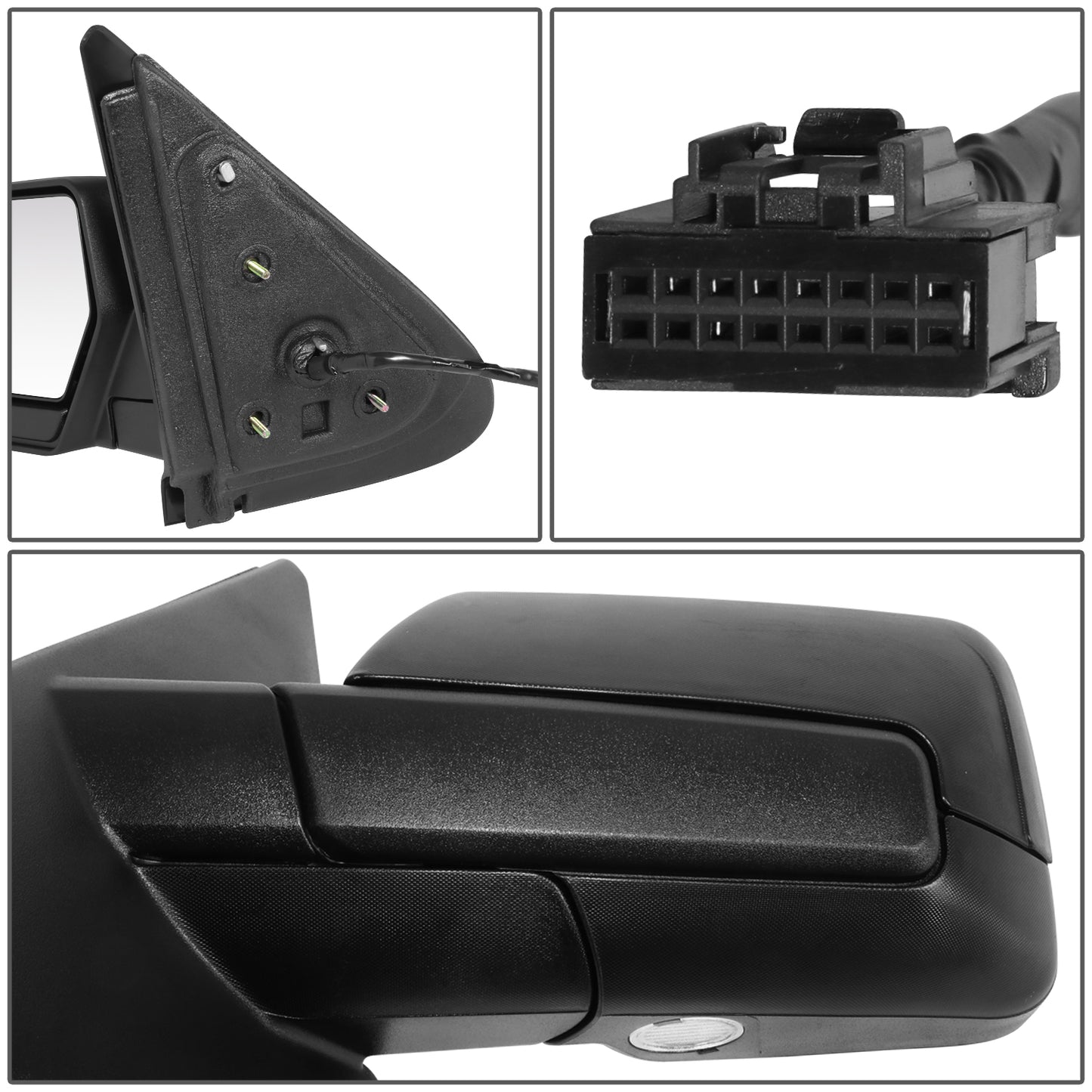 RETROVISOR MIRROR - OE STYLE - FORD EXPEDITION 12-17 - WITH POWER WITH HEATED GLASS - DRIVER SIDE - PAINT TO MATCH - BLACK
