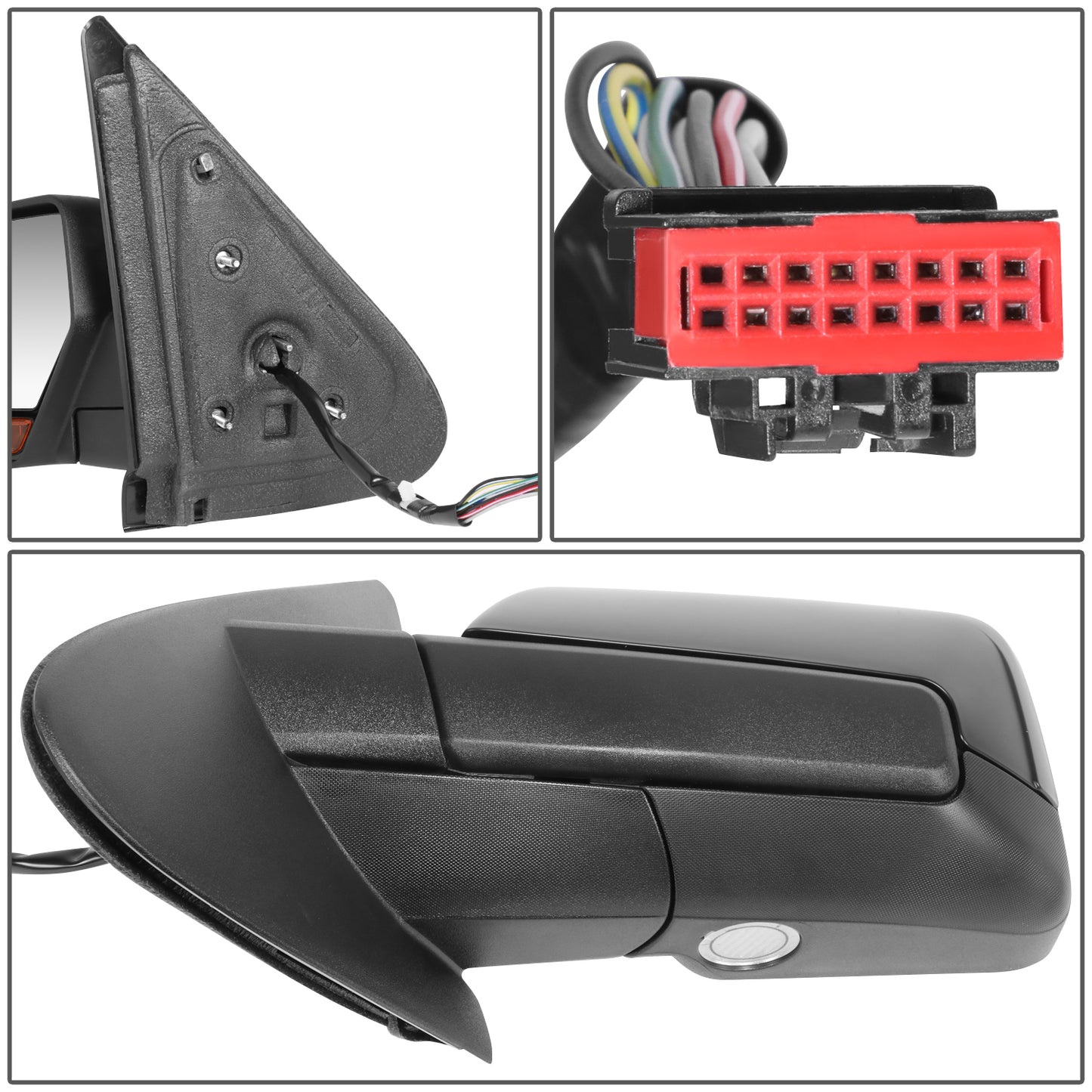 RETROVISOR MIRROR - OE STYLE - FORD EXPEDITION 12-14 - LINCOLN NAVIGATOR 12-14 - WITH POWER FOLD WITH HEATED WITH SIGNAL WITH MEMORY - DRIVER SIDE - PAINT TO MATCH - BLACK