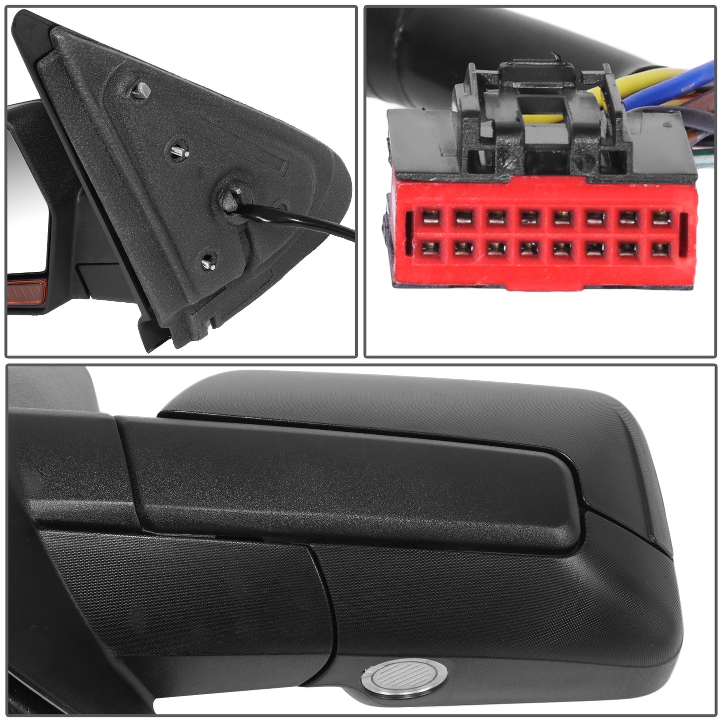 RETROVISOR MIRROR - FORD EXPEDITION 2015-2017 - WITH POWER FOLD - WITH HEATED - WITH BLIND SPOT TEXTURED COVER - OE STYLE - DRIVER LEFT SIDE