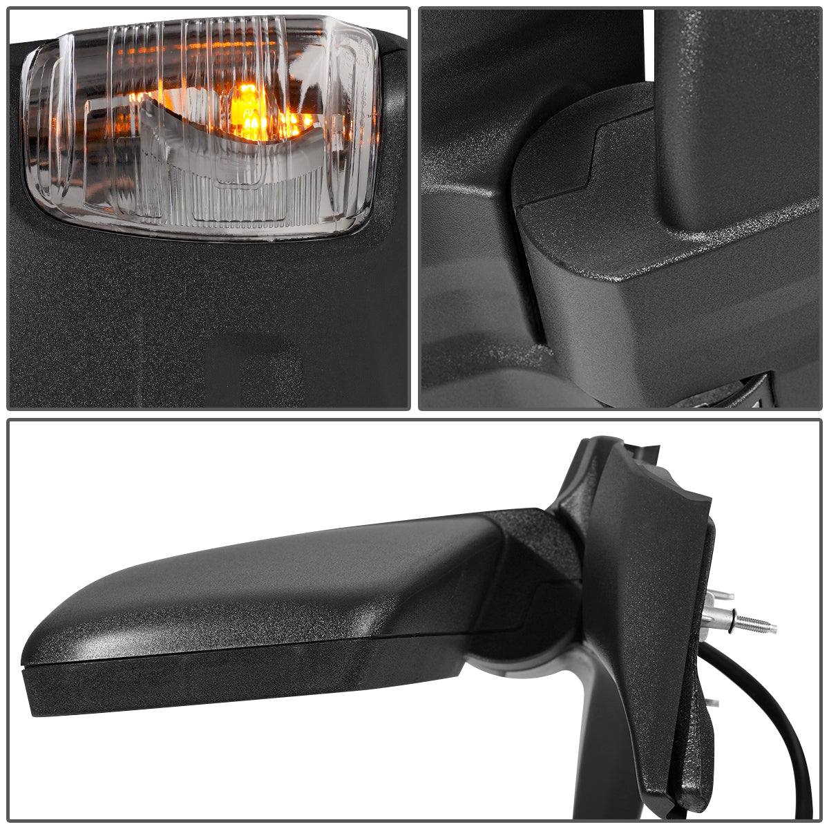 RETROVISOR MIRROR - OEM - 15-19 FORD TRANSIT 150, 250, 350 - POWERED - HEATED - W/ SIGNAL - FOLDING - TEXTURED - BLACK