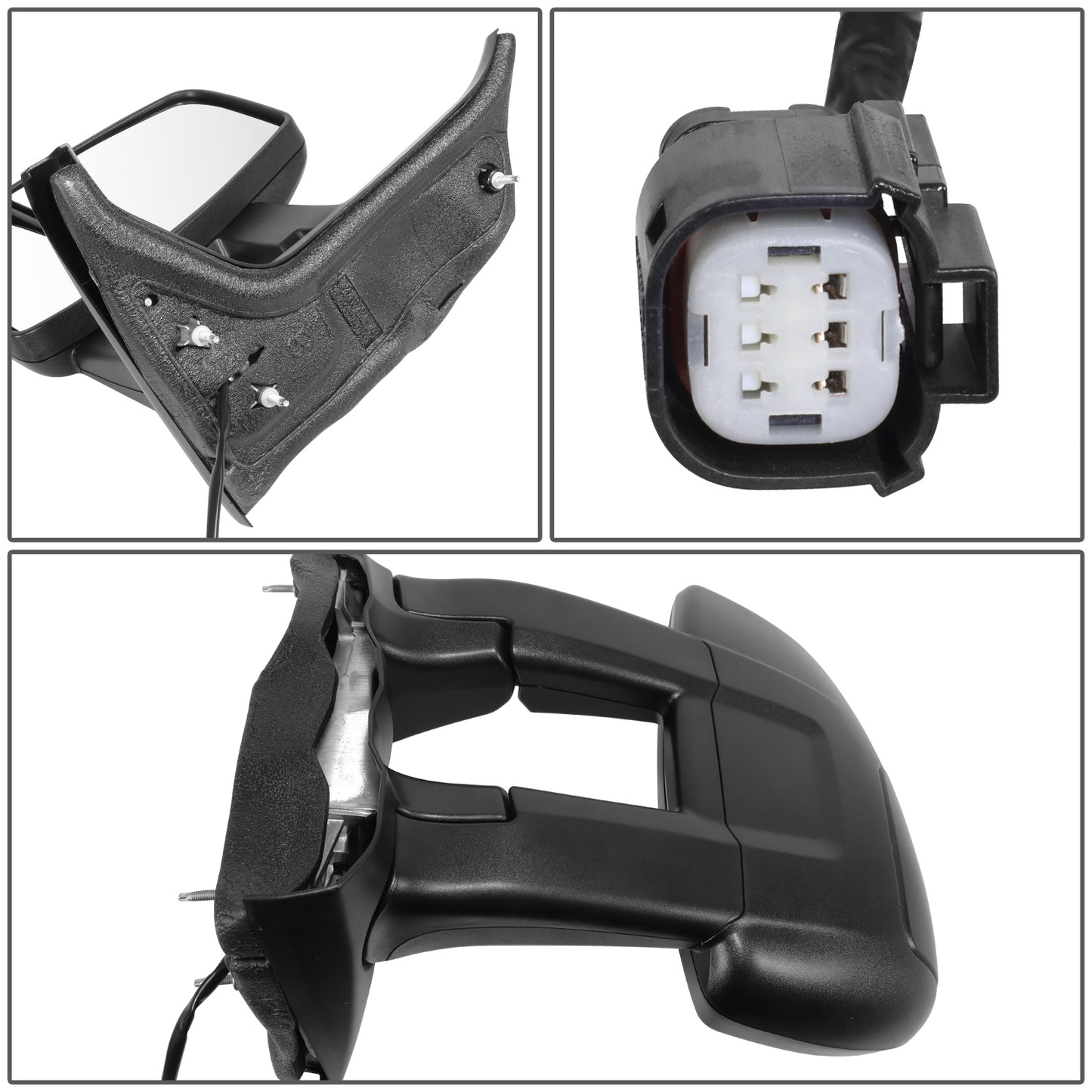 RETROVISOR MIRROR - OE STYLE - FORD TRANSIT 150 15-19 - FORD TRANSIT 250 15-19 - FORD TRANSIT 350 15-19 - LONG ARM WITH POWER HIGH ROOF - DRIVER SIDE - PAINT TO MATCH - BLACK