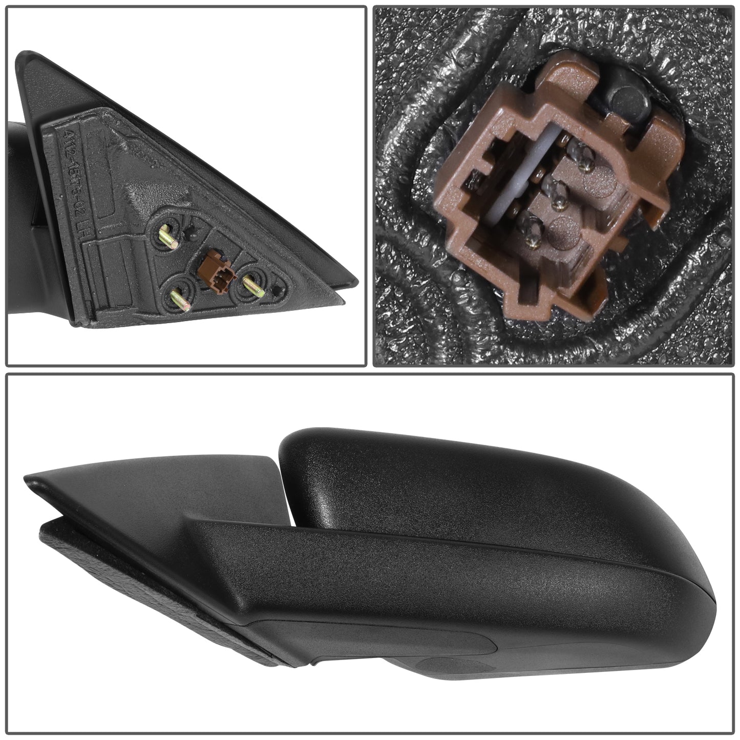 RETROVISOR MIRROR - OE STYLE - FORD MUSTANG 10-12 - WITH POWER WITH BLIND SPOT MIRROR TEXTURED COVER - DRIVER SIDE - PAINT TO MATCH - BLACK