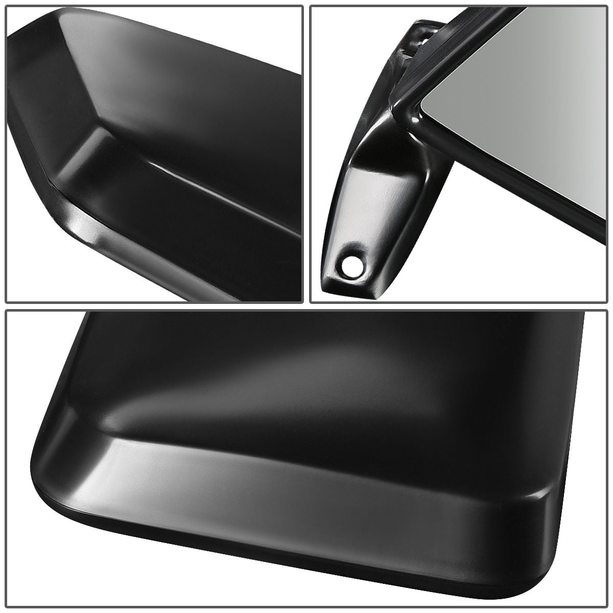 RETROVISOR MIRROR - OEM - 84-90 FORD BRONCO II / 83-92 FORD RANGER - MANUAL - PAINTABLE - BLACK - RIGHT