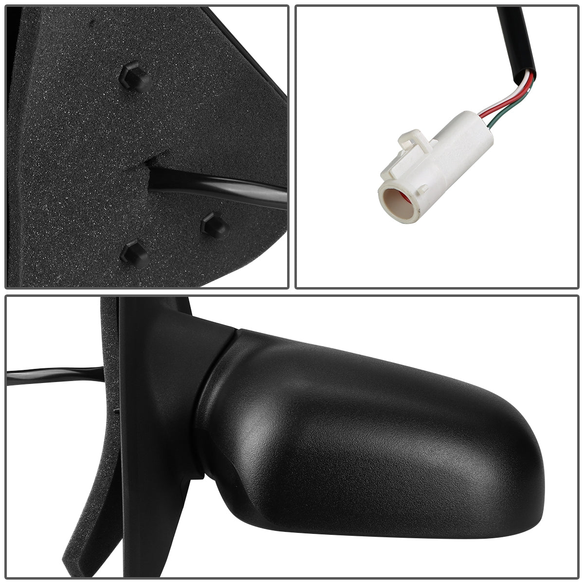 RETROVISOR MIRROR - OEM - 95-01 FORD EXPLORER / 01-03 FORD EXPLORER SPORT / SPORT TRAC / 97-01 MERCURY MOUNTAINEER - POWERED - TEXTURED - BLACK - RIGHT