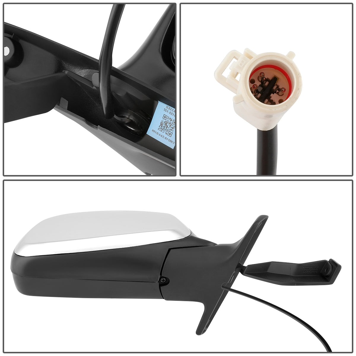 RETROVISOR MIRROR - OEM - 92-96 FORD BRONCO / 96-97 FORD F-100 / 92-97 FORD F-150, F-250, F-350 - POWERED - CHROME - RIGHT