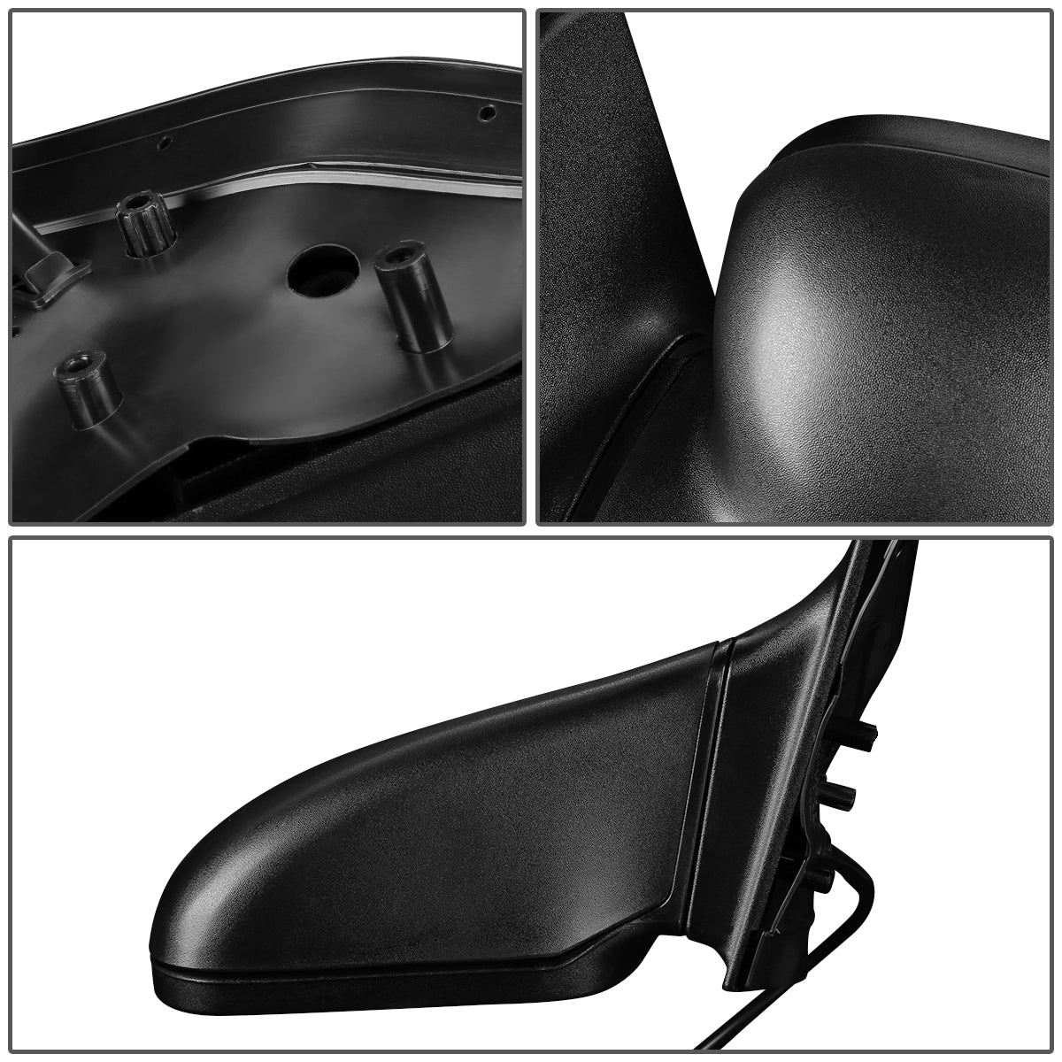 RETROVISOR MIRROR - OEM - 97-02 FORD ESCORT / 97-99 MERCURY TRACER - POWERED - TEXTURED - BLACK - RIGHT